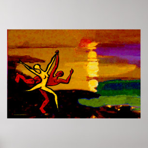 Poster Danser au coucher du soleil (36 po x 24 po)