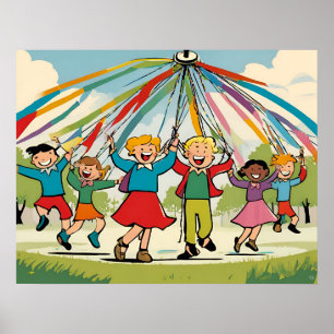 Poster Danser autour du Maypole - Jouets pour enfants