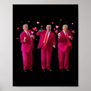 Poster Danser drôle Coeur Baiser Valentine