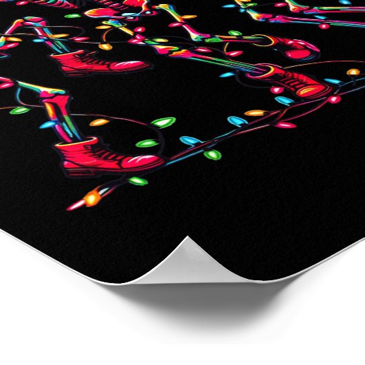 Poster Danser drôle Skeletons Santa Hat Danse Noël (Coin)