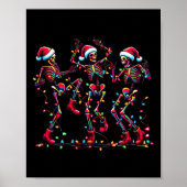 Poster Danser drôle Skeletons Santa Hat Danse Noël (Devant)
