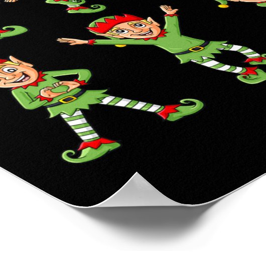 Poster Danser Elf Christmas Dance Challenge Garçons Fille (Coin)