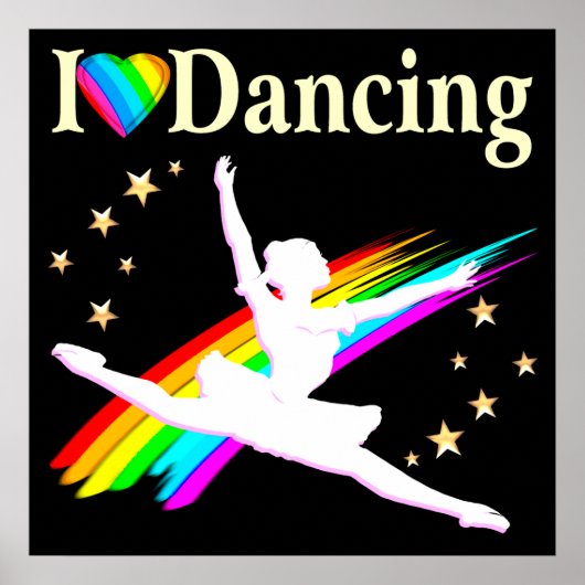 POSTER DANSER J'AIME DANSER BALLERINA DESIGN (Devant)