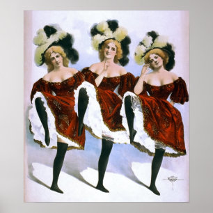 POSTER DANSER LES FILLES VAUDEVILLE 1899
