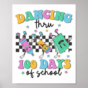 Poster Danser Pendant 100 Jours D'Enfants Scolaires 100 J