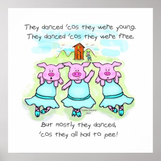 Poster Danser Poing Pig Art Imprimer (Devant)