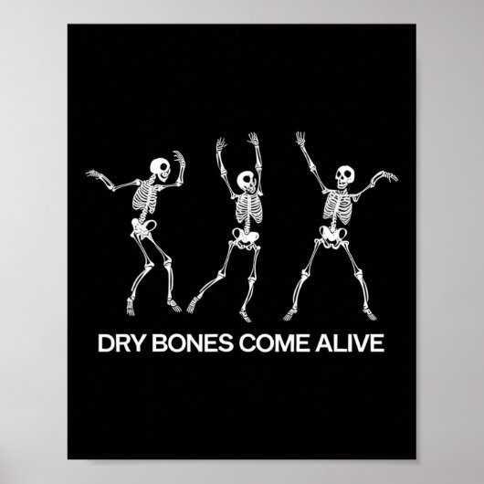Poster Danser Skeleton Bible Vernis Dry Bones Venez Vivan (Devant)