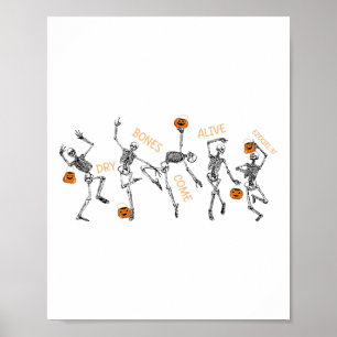 Poster Danser Skeleton Bible Vernis Dry Bones Venez Vivan