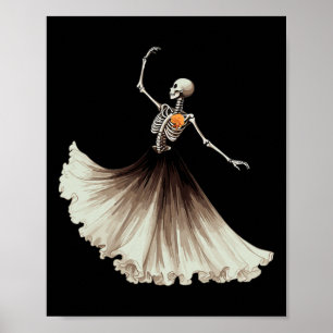 Poster Danser Skeleton Llerina Llet Danser Halloween Femm