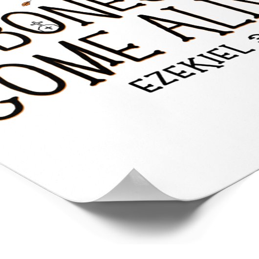 Poster Danser Squelette Sec Bones Venez Vivant Halloween (Coin)