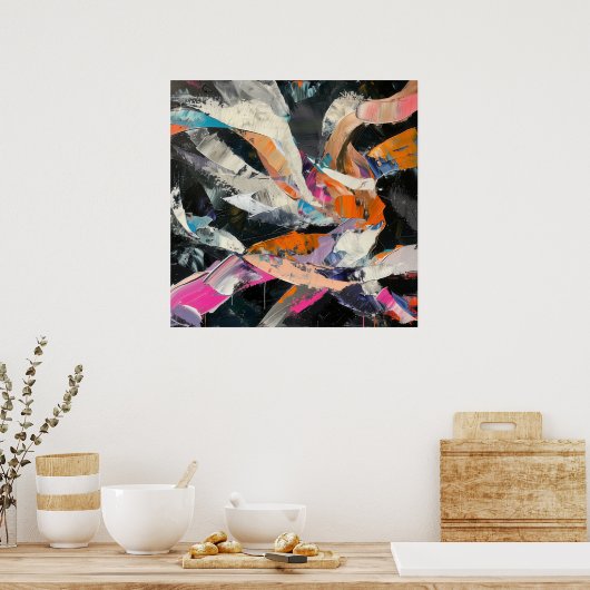Poster Danseur Abstrait en mouvement dynamique (Cuisine)