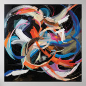 Poster Danseur Abstrait en mouvement dynamique (Devant)