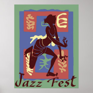 Poster Danseur au Jazz Festival, Matisse Style