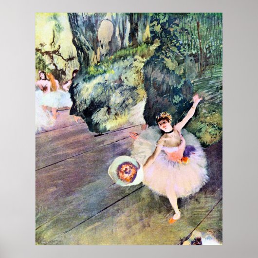 Poster Danseur avec un bouquet de fleurs d'Edgar Degas (Devant)