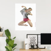 Poster Danseur avec veste grise (Bureau à domicile)