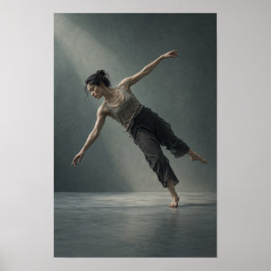 Poster Danseur contemporain en équilibre dynamique figura