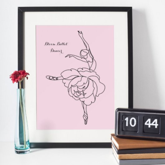 Poster Danseur De Ballet De Fleur Avec Touche Florale