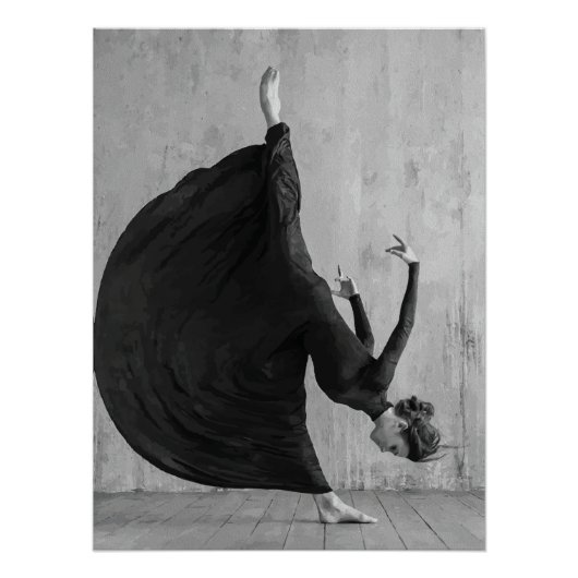Poster Danseur de ballet victorien en mouvement (Devant)