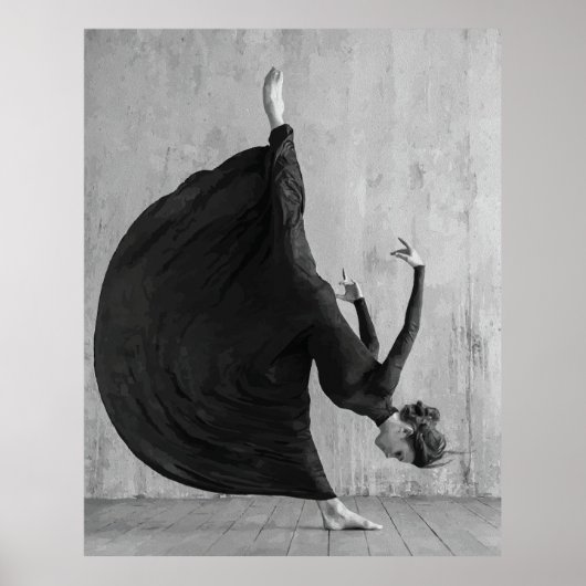 Poster Danseur de ballet victorien en mouvement (Devant)