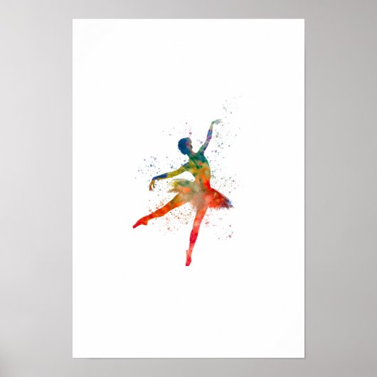 Poster Danseur de ballon classique aquarelle (Devant)
