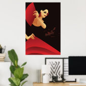 Poster Danseur de flamenco espagnol avec ventilateur. noi (Bureau à domicile)