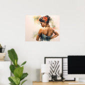 Poster Danseur de salsa cubaine en robe de soie (Bureau à domicile)