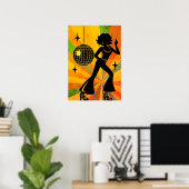 Poster Danseur Disco Rétro des Années 70 (Bureau à domicile)
