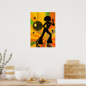 Poster Danseur Disco Rétro des Années 70 (Cuisine)