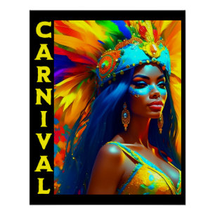 Poster Danseur du carnaval brésilien