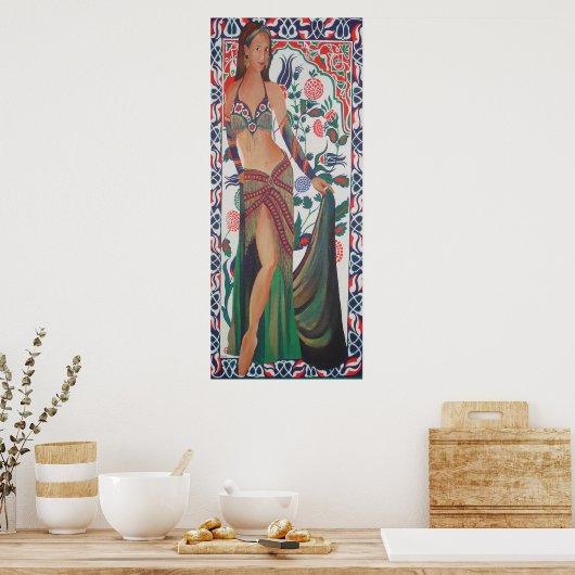 Poster Danseur Du Ventre Turc Avec Arrière-Groupe D'Art T (Cuisine)