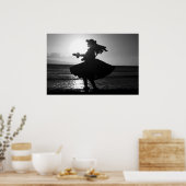 Poster Danseur hula hawaïen noir et blanc (Cuisine)
