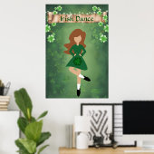 Poster Danseur irlandais avec cheveux Brown | Danse irlan (Bureau à domicile)
