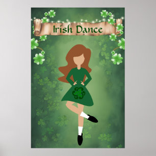 Poster Danseur irlandais avec cheveux Brown   Danse irlan