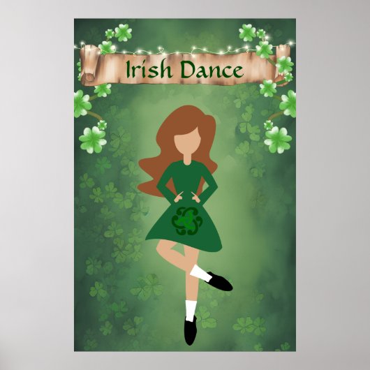 Poster Danseur irlandais avec cheveux Brown | Danse irlan (Devant)