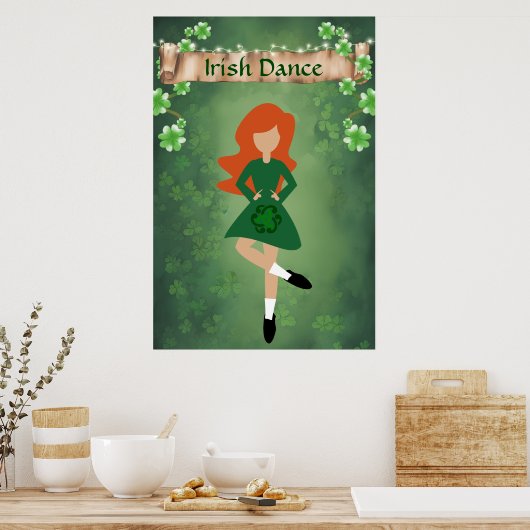 Poster Danseur irlandais avec cheveux rouges | Irish Danc (Cuisine)