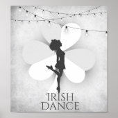 Poster Danseur irlandais avec Clocher et String Lights Da (Devant)