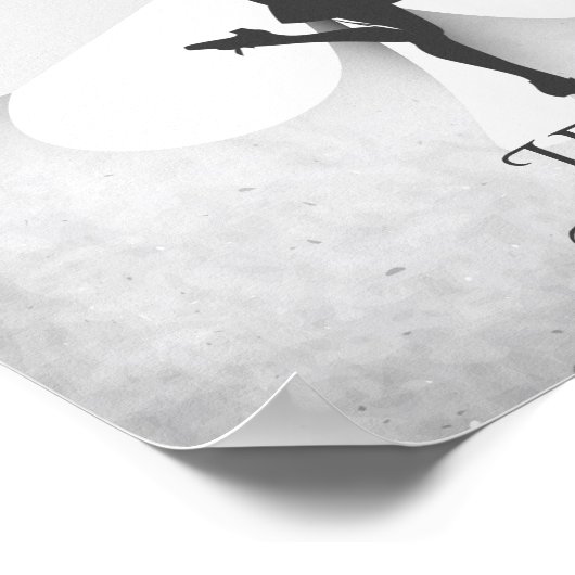 Poster Danseur irlandais avec Clocher et String Lights Da (Coin)