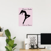 Poster Danseur Retire Silhouette Personnalisé (Bureau à domicile)