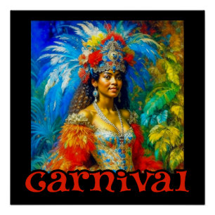 Poster Danseur vintage du carnaval brésilien