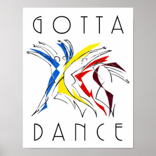 Poster Danseurs abstraits dansant - Œuvre d'art pour amat