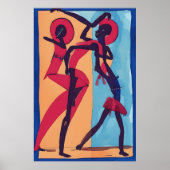 Poster Danseurs africains aquarelle (Devant)