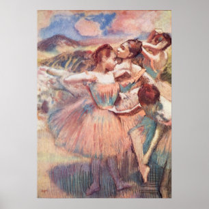 Poster Danseurs dans un paysage - Edgar Degas - c1897