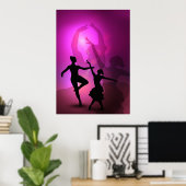 Poster Danseurs de ballet design artistique rose (Bureau à domicile)
