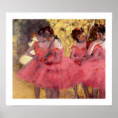 Poster Danseurs de ballet en rose par Edgar Degas (Devant)