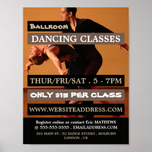 Poster Danseurs de salle de bal, Cours de danse