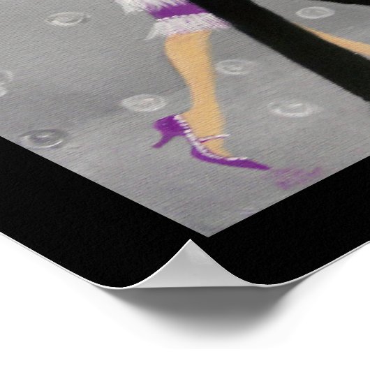 POSTER DANSEURS DE TANGO BLANC (Coin)