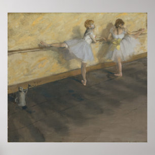 Poster Danseurs d'Edgar Degas   pratiquant au barre