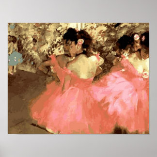 Poster Danseurs en rose par Degas