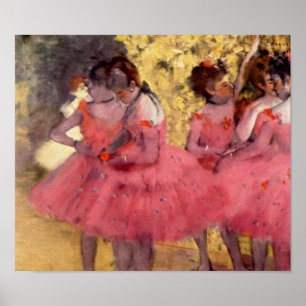 Poster Danseurs en rose par Edgar Degas