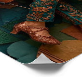 Poster Danseurs Joyeux Échangés - Cuivre Sarcelle 3D (Coin)